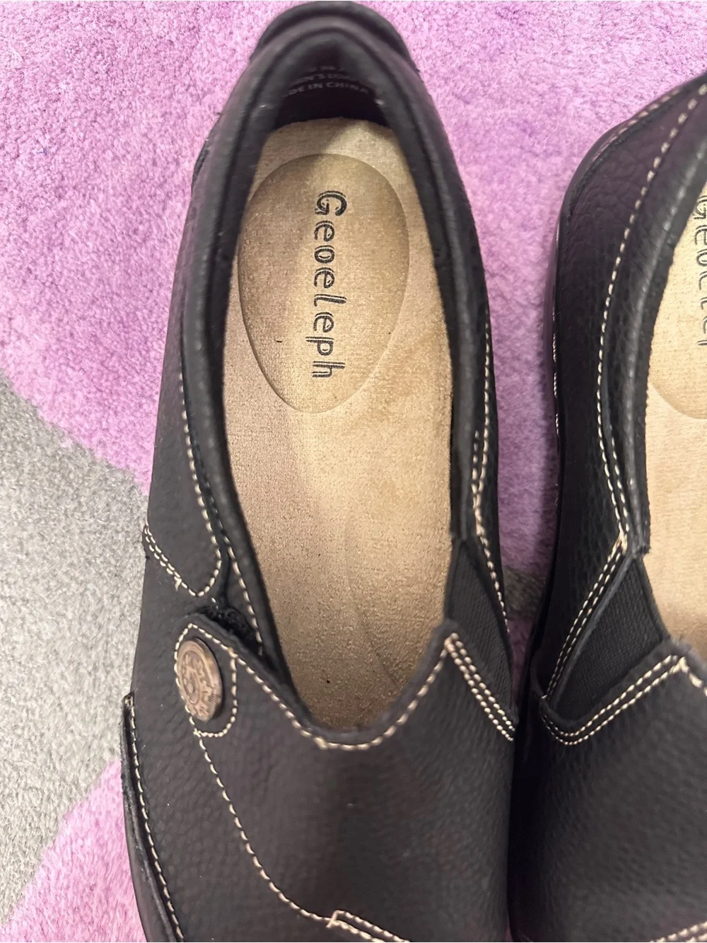 Geoeleph Black Women's Casual Slip-On Loafers